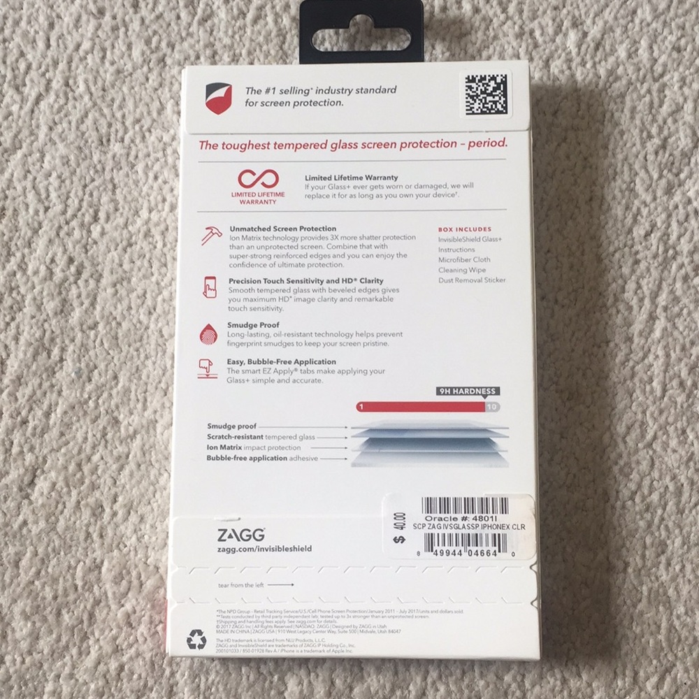 iPhone X ,Invisible shield Glass + - Picture 2 of 3